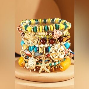 Coastal Charm Beaded Bracelet Set